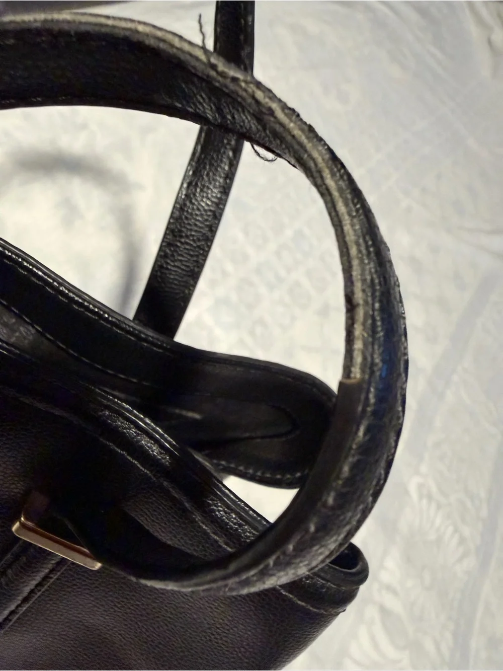 kate spade Black Leather Tote with Gold Hardware NON STRAP.